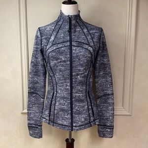 Lululemon Define Jacket Rush Jacquard Black White LW4AWJS - RJBW Size 8